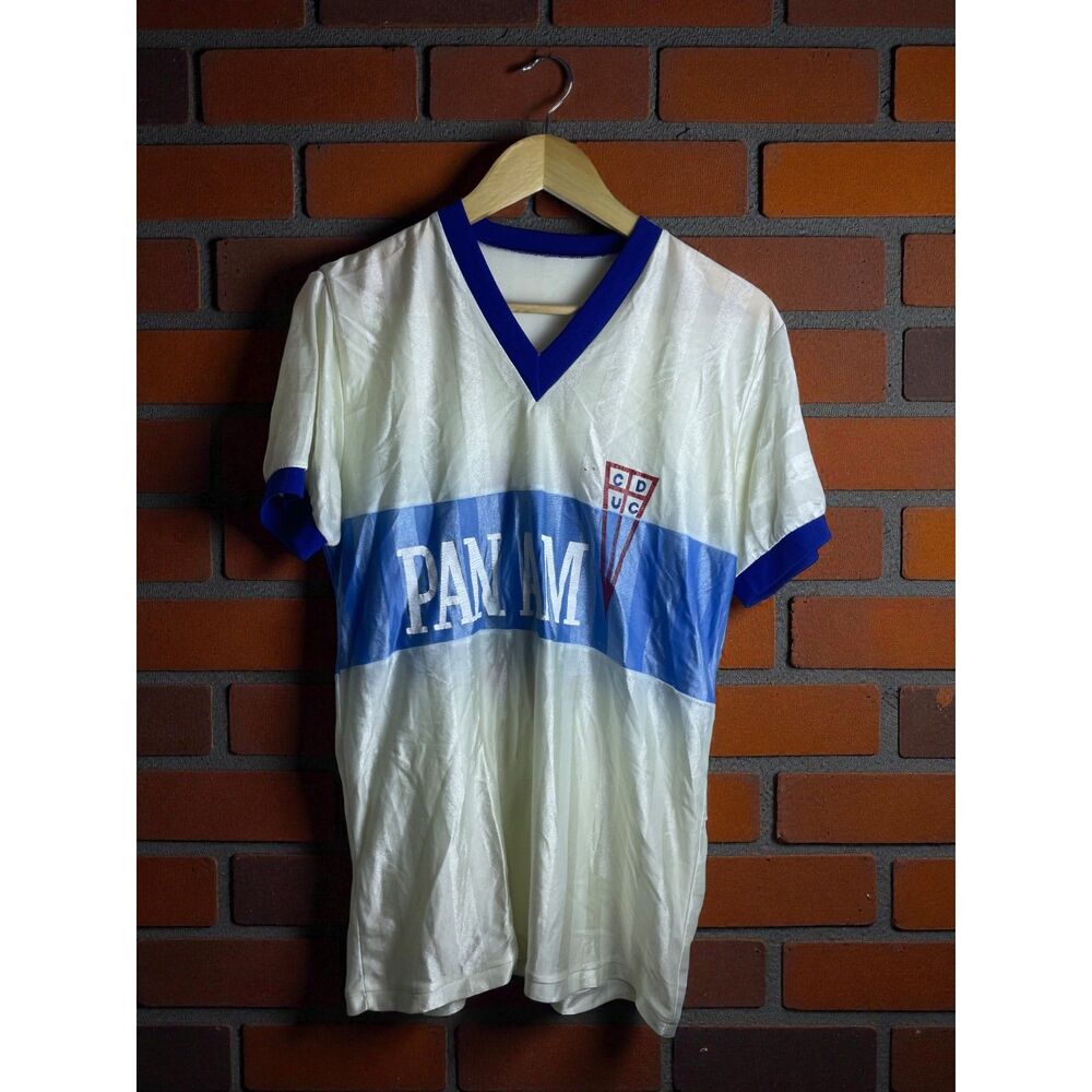 Vintage Pan Am CDUC Soccer Jersey – #11 – White/Blue – Retro Style - Size M